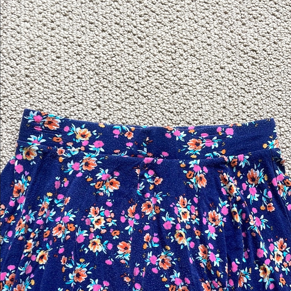 SO Navy Floral Skater Skirt - Picture 11 of 11